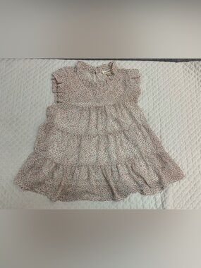 Monteau Cream Dress with Pink and Green Floral Print